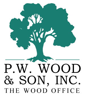 PW Wood and Son Inc Logo graphic of green tree